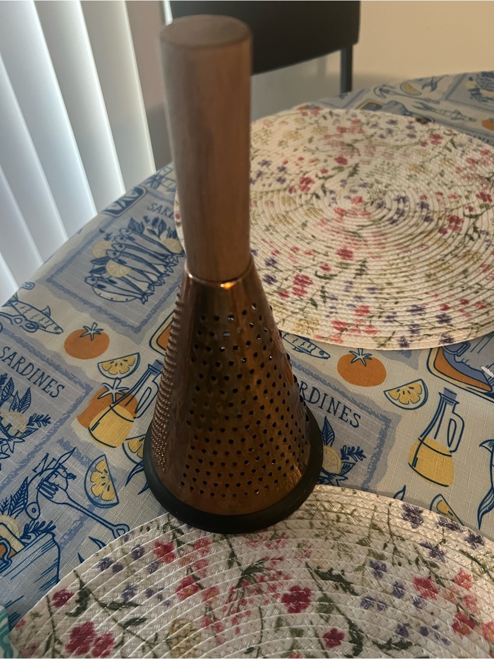Copper Tone Cone Tabletop Grater by